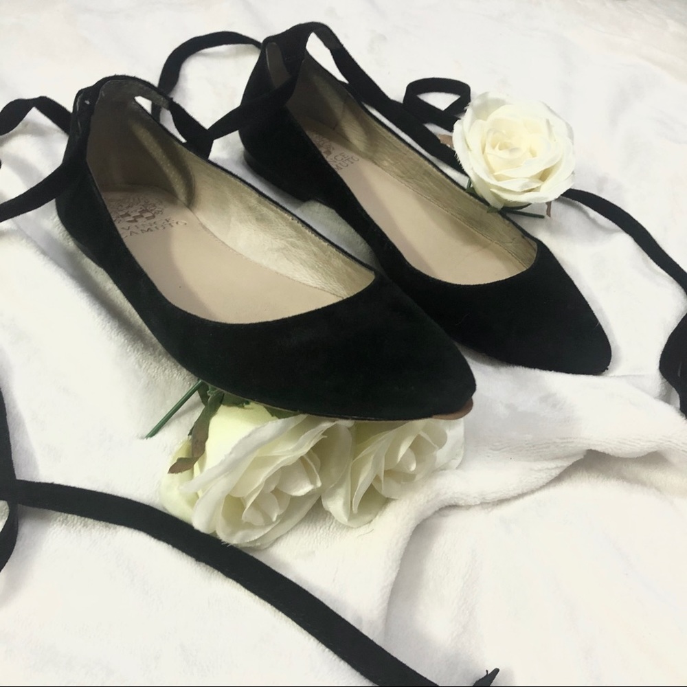 Bevian Suede Pointed Lace Up Flats | Vince Camuto